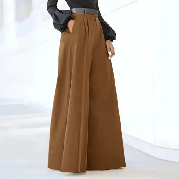 Women Fashion Palazzo Pants Cotton Linen Comfy Baggy Trousers Super Wide Floor Length Pants Women Clothing Pantalones De Mujer