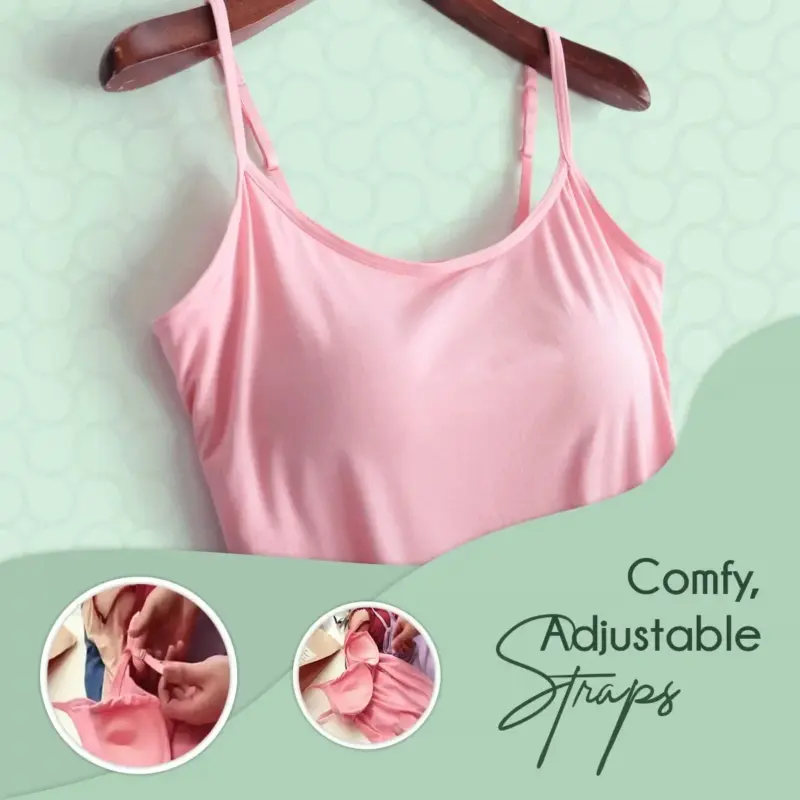 Sexy Women Tops Solid Padded Bra Spaghetti Camisole Top Women Vest Women Camisole with Built in Bra Cami Top Vest Tank Top 2024 - Image 6